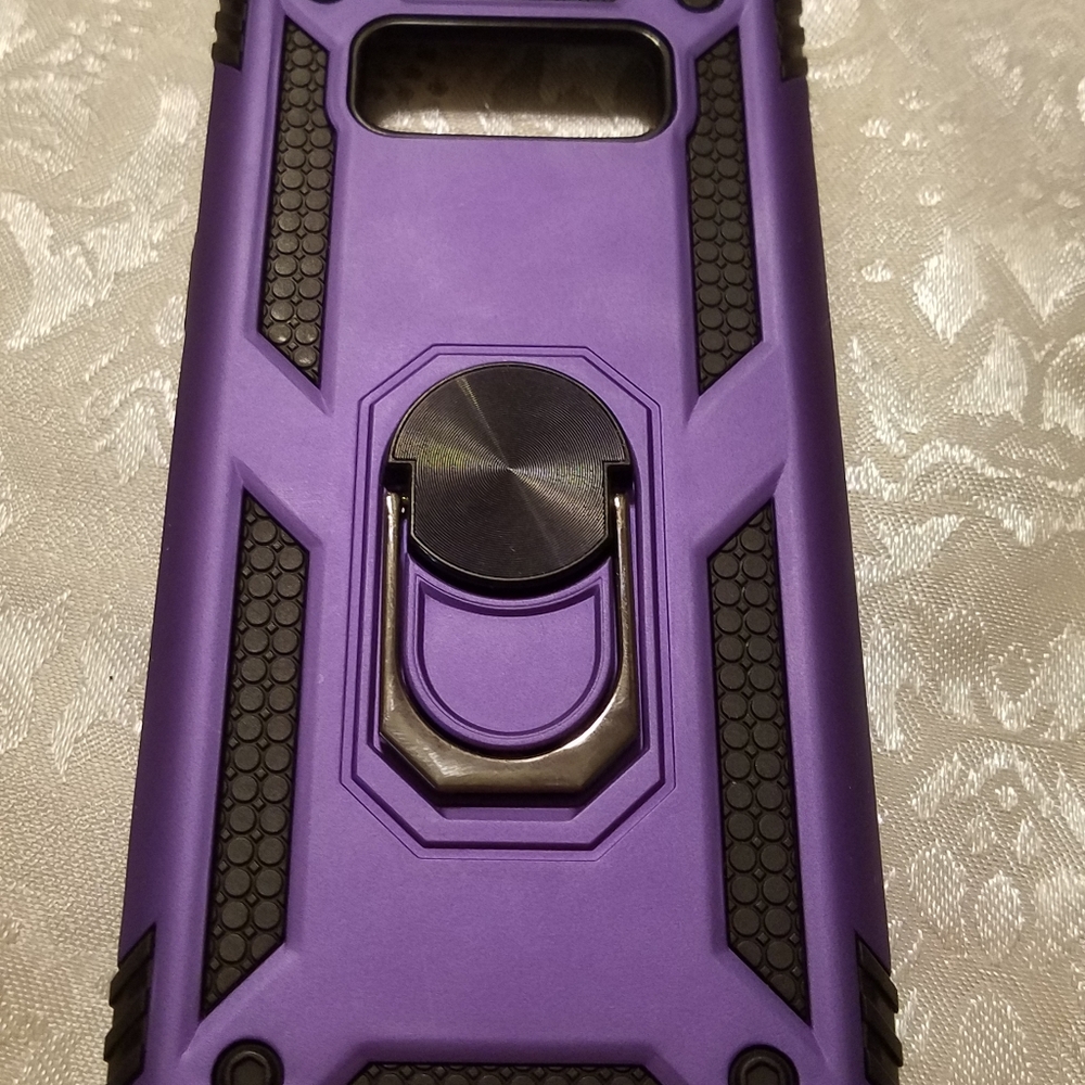 Samsung Galaxy S8 phone caseColor is purple/black With Kickstand/FingerRing